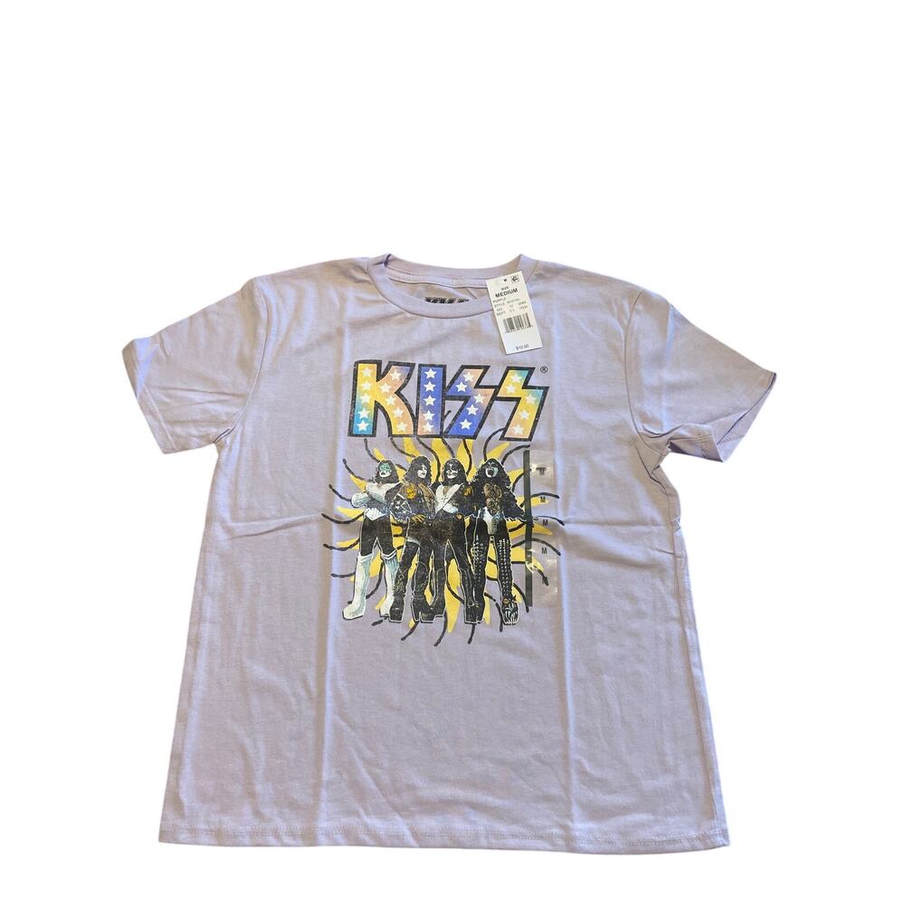 NWT KISS Lavender Tee Shirt Size Medium Girls/Teen PTP 17”